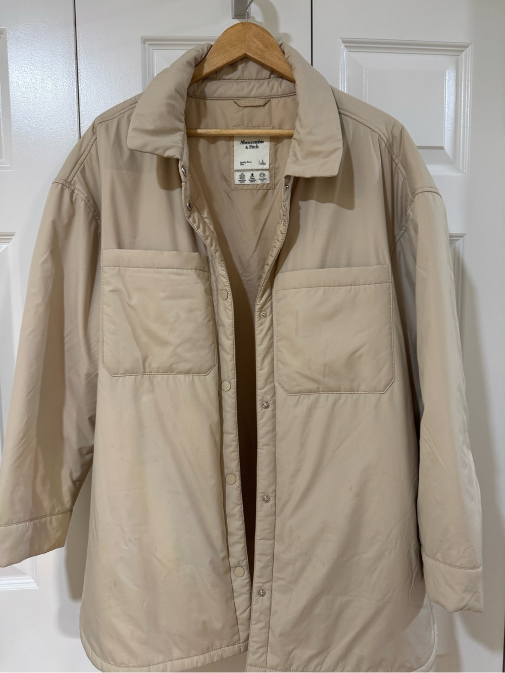 Abercrombie & Fitch Menβs Beige Lightweight Shirt Jacket